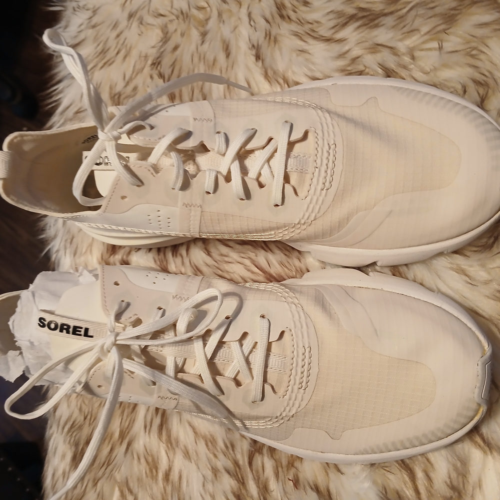 Sorel White Sneakers Textured Fabric Low-Top